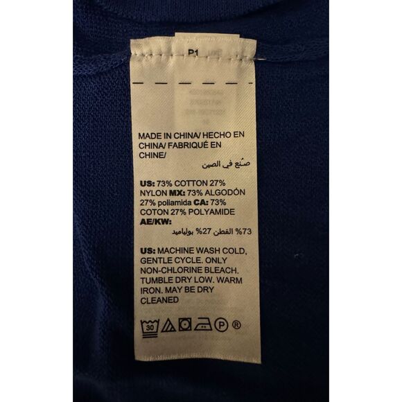 Chico's Royal Blue Cardigan Tie Gathered Sleeves - Sz 1 (M/8) - Picture 9 of 10